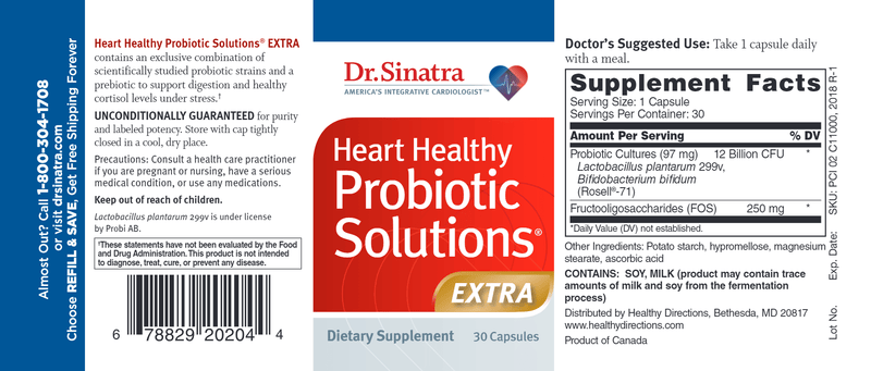 Heart Healthy Probiotic Solutions EXTRA (Dr. Sinatra) Label