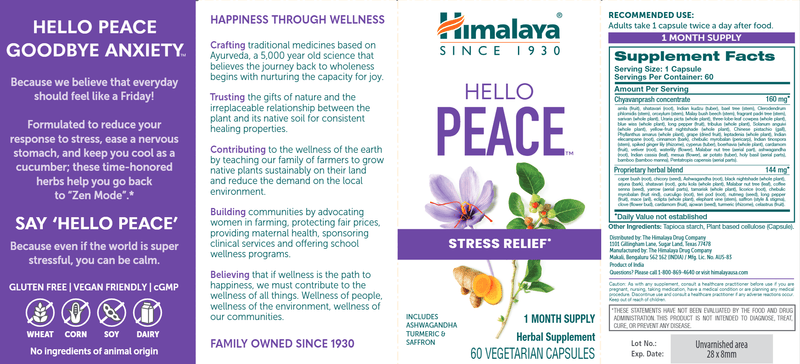 Hello Peace (Himalaya Wellness) Label