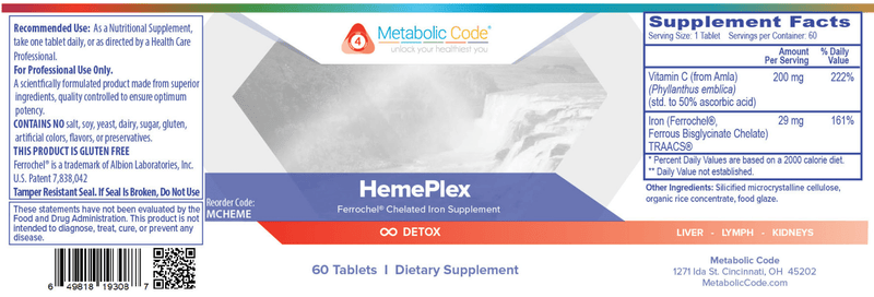 HemePlex (Metabolic Code) Label
