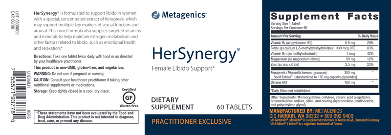 HerSynergy (Metagenics) Label