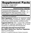 Hi Absorption CoQ10 300 mg (Doctors Best) Supplement Facts