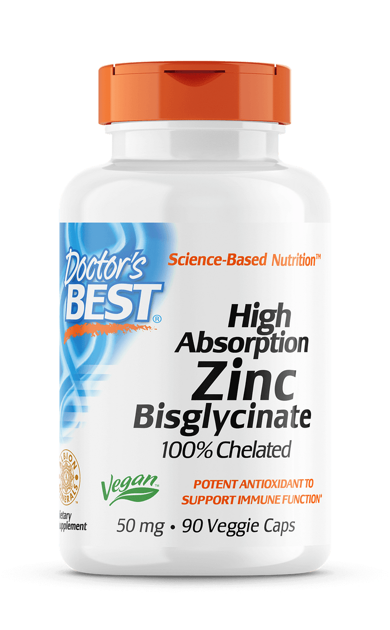 High Absorption Zinc Bisglycinate (Doctors Best) Front