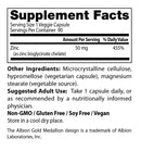 High Absorption Zinc Bisglycinate (Doctors Best) Supplement Facts