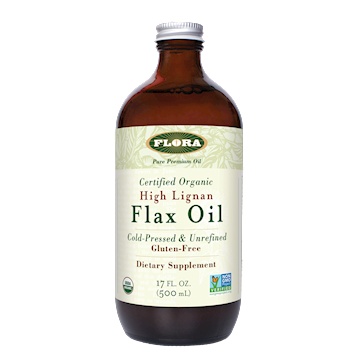 High Lignan Flax Oil Certified Organic 17oz (Flora) Front