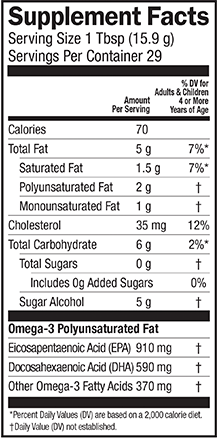 High Potency Omega-3 Key Lime Pie (Barlean's Organic Oils) supplement facts