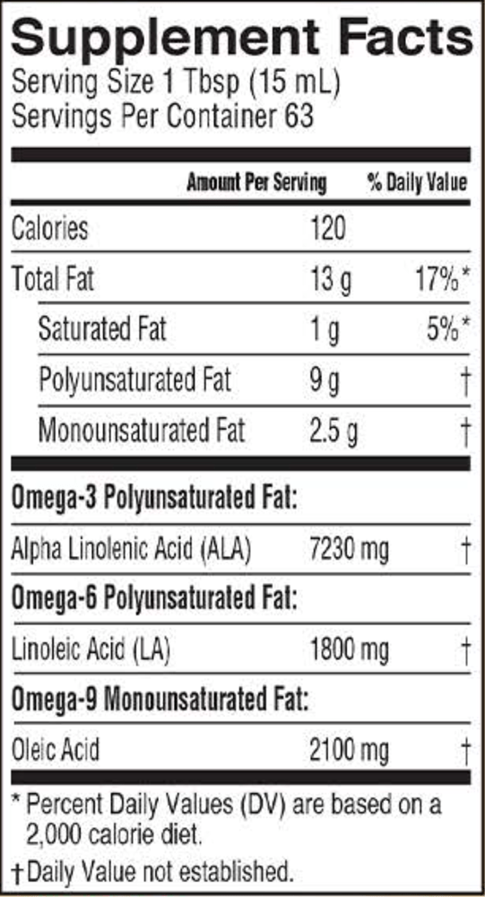 Highest Lignan Flax Oil Organic (Barlean's Organic Oils) supplement facts
