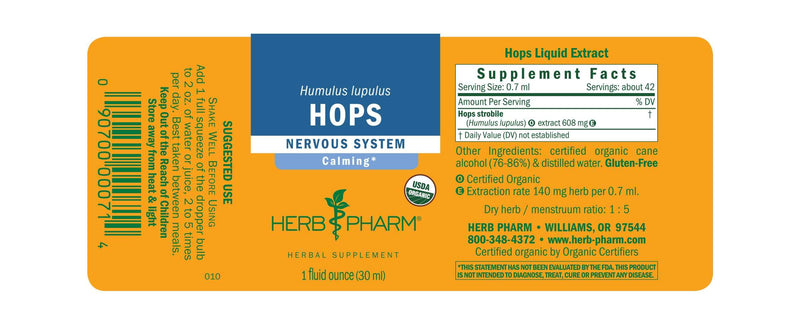 Hops 1oz label | Herb Pharm