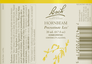 Hornbeam Flower Essence (Nelson Bach) Label