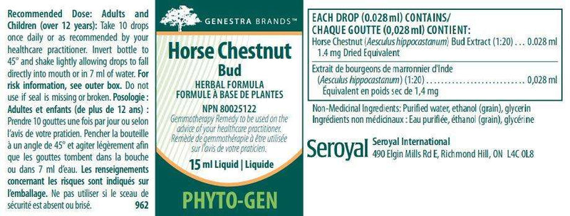 Horse Chestnut Bud Genestra Label