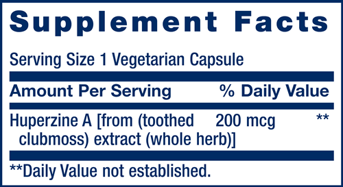Huperzine A (Life Extension) Supplement Facts