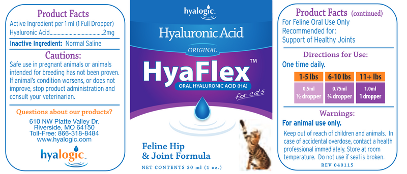 Hyaflex Liquid HA for Cats (Hyalogic) Label