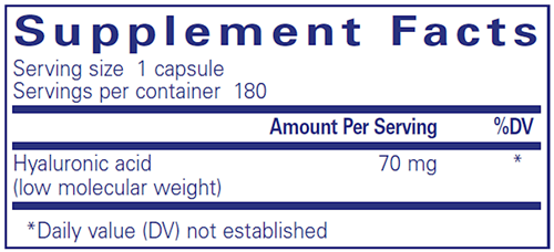 Hyaluronic Acid 180 caps (Pure Encapsulations) supplement facts
