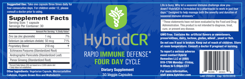HybridCR (Hybrid Remedies) Label