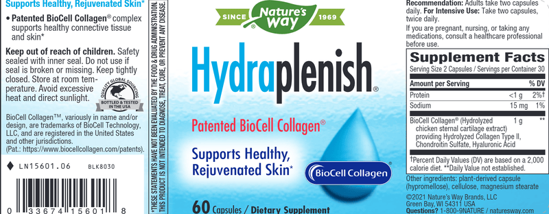 Hydraplenish (Nature's Way) Label