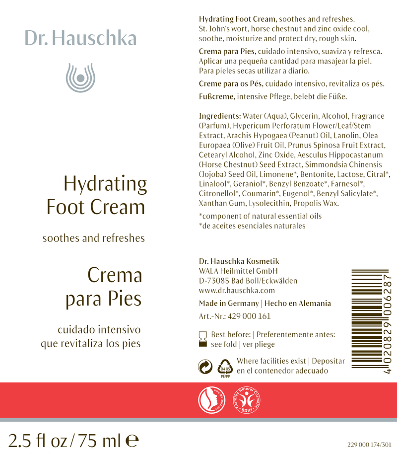 Hydrating Foot Cream (Dr. Hauschka Skincare) Label