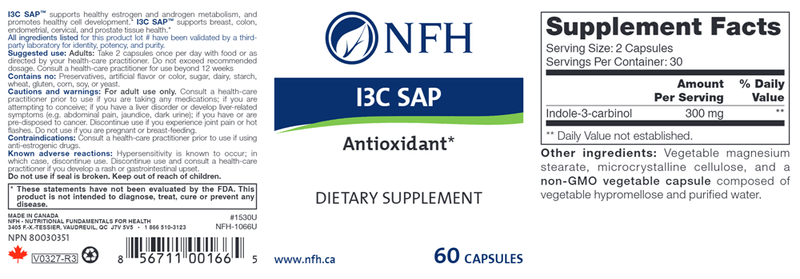 I3C SAP (NFH Nutritional Fundamentals) Label
