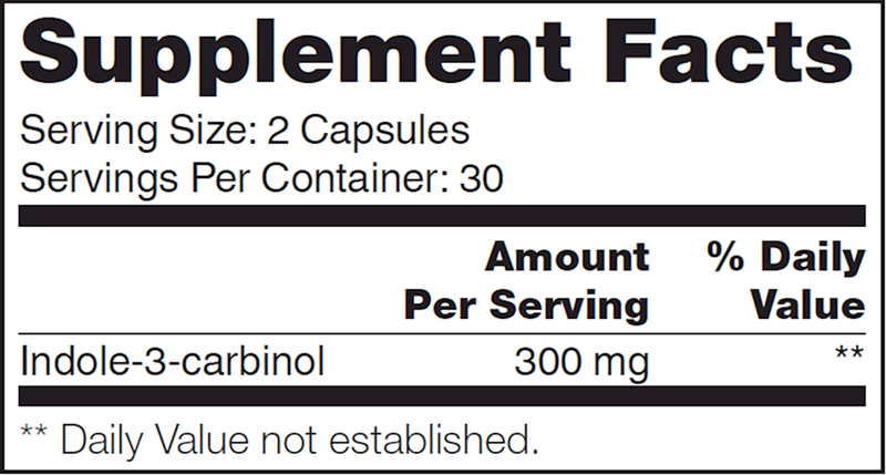 I3C SAP (NFH Nutritional Fundamentals) Supplement Facts