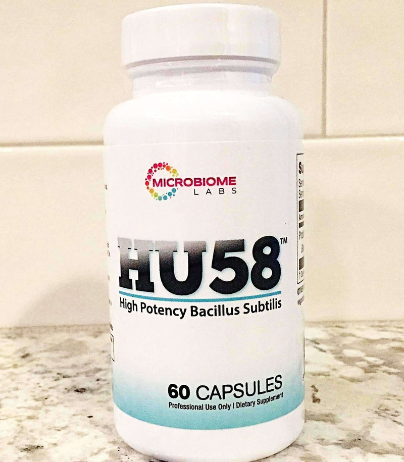 HU58 - High Potency Bacillus subtilis Probiotic by Microbiome Labs Front