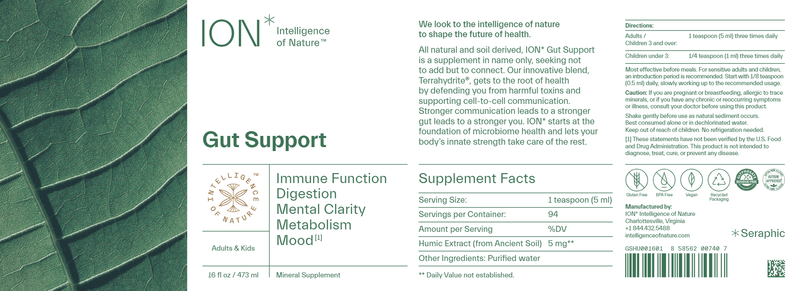 ION* Gut Support (ION Intelligence of Nature) 16oz Label