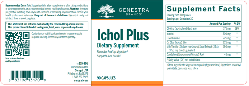 Ichol Plus (Genestra) label