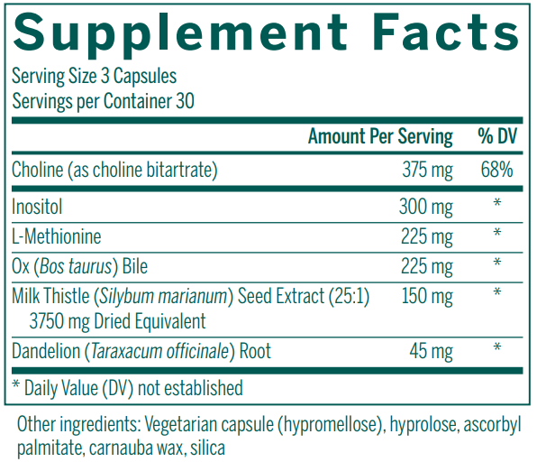  Ichol Plus (Genestra) supplement facts