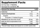 iron gummies chapter one supplement facts