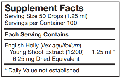 Ilex Aquifolium (UNDA) supplement facts