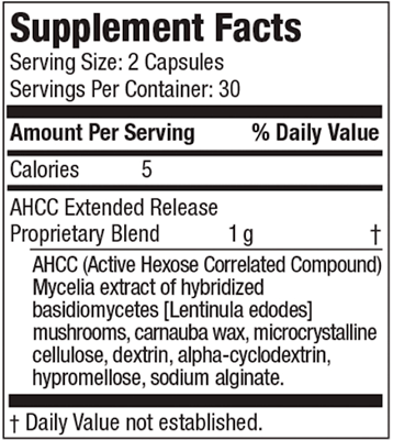 ImmPower ER AHCC (American BioSciences) supplement facts