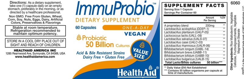 ImmuProbio (Health Aid America) Label