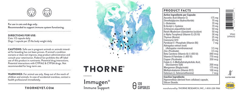 Immugen Thorne Vet Supplements