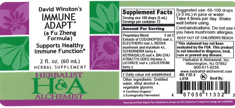 Immune Adapt (Herbalist Alchemist) Label
