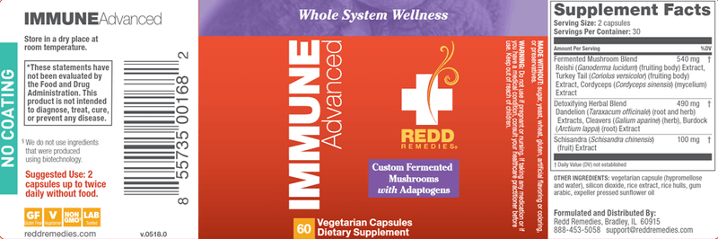 Immune Advanced (Redd Remedies) Label