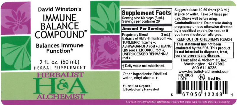 Immune Balance Compound (Herbalist Alchemist) Label