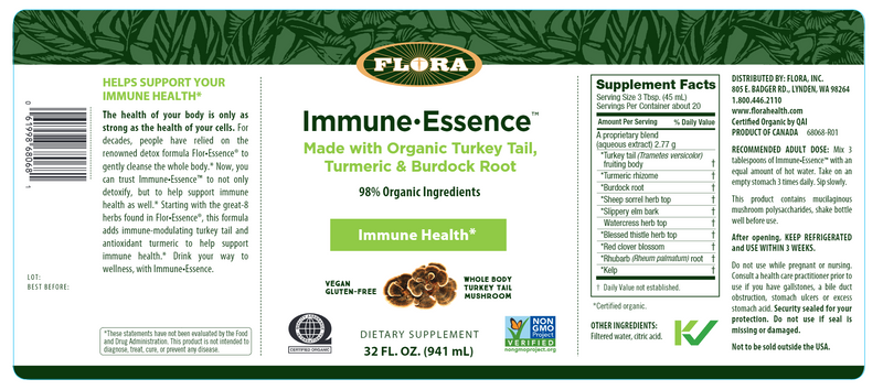Immune Essence 32oz (Flora) Label