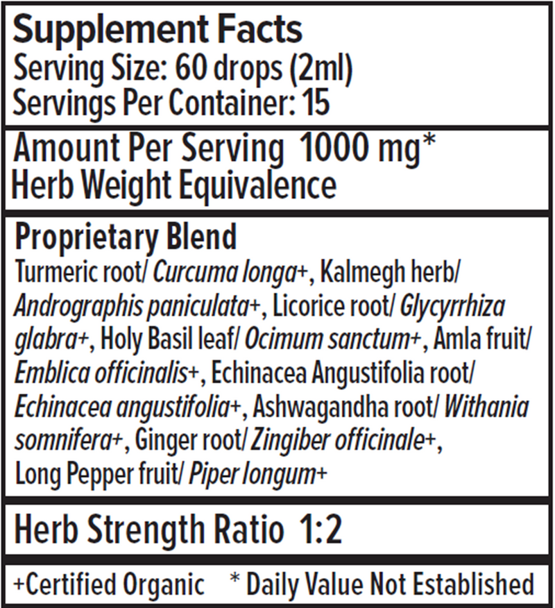 Immune Strong Liquid Extract (Banyan Botanicals) Supplement Facts