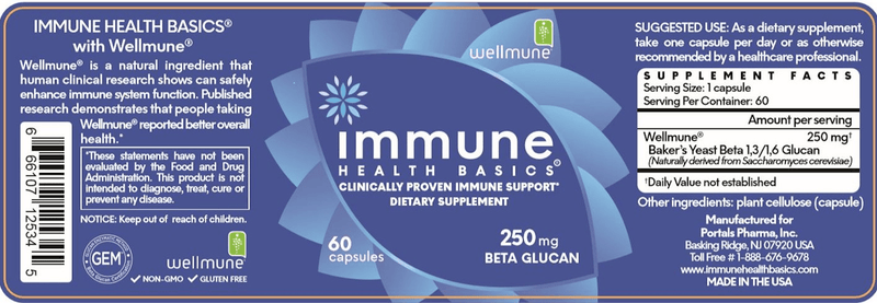 Immune Health Basics 250 mg (Immune Health Basics) 60ct Label