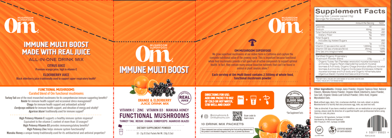 Immune Mult Boost Orange/Elderberry (Om Mushrooms) label