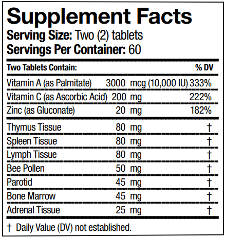 Immune Plus Progena Supplement Facts