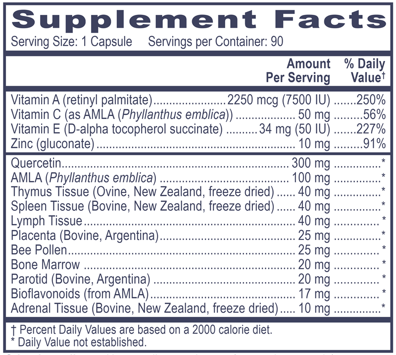 Immuno Complex Professional Health Products Supplement Facts