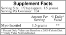 inositol powder (ecological formulas) supplement facts