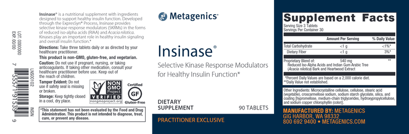Insinase (Metagenics) Label