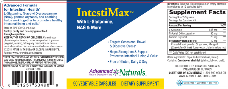IntestiMAX (Advanced Naturals) Label