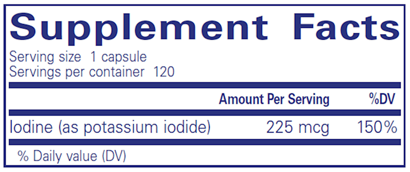 Iodine (Potassium Iodide) (Pure Encapsulations) supplement facts