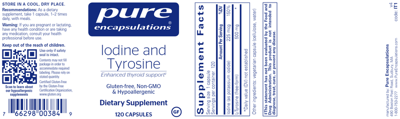 Iodine & Tyrosine (Pure Encapsulations) label
