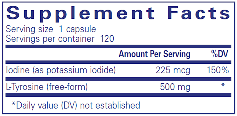 Iodine & Tyrosine (Pure Encapsulations) supplement facts