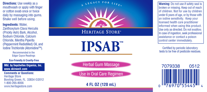 Ipsab Herbal Gum Treatment (Heritage) Label