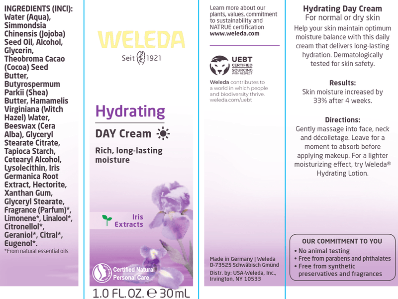 Iris Hydrating Day Cream (Weleda Body Care) Label