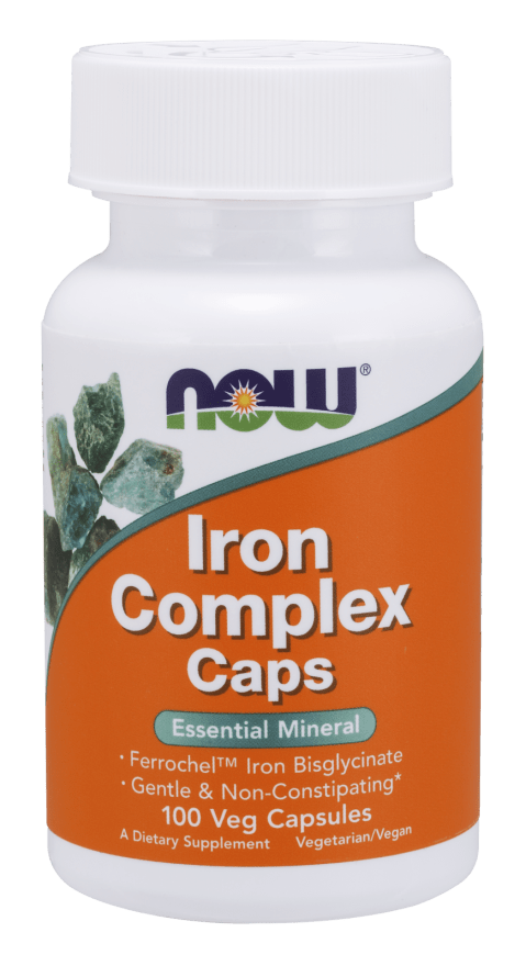 Iron Complex Veg Capsules (NOW) Front