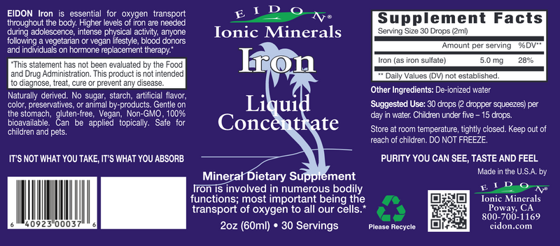 Iron Liquid (Eidon) Label