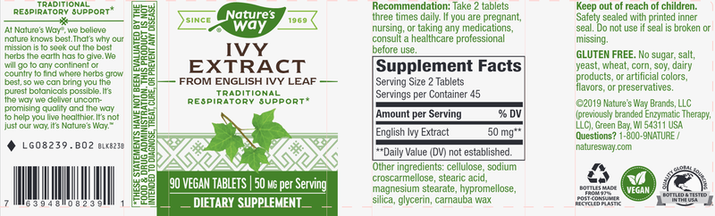 Ivy Extract (Nature's Way) Label